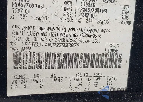 2002 Ford Explorer Eddie Bauer из США, поврежденный, VIN 1FMZU74W92ZB32879